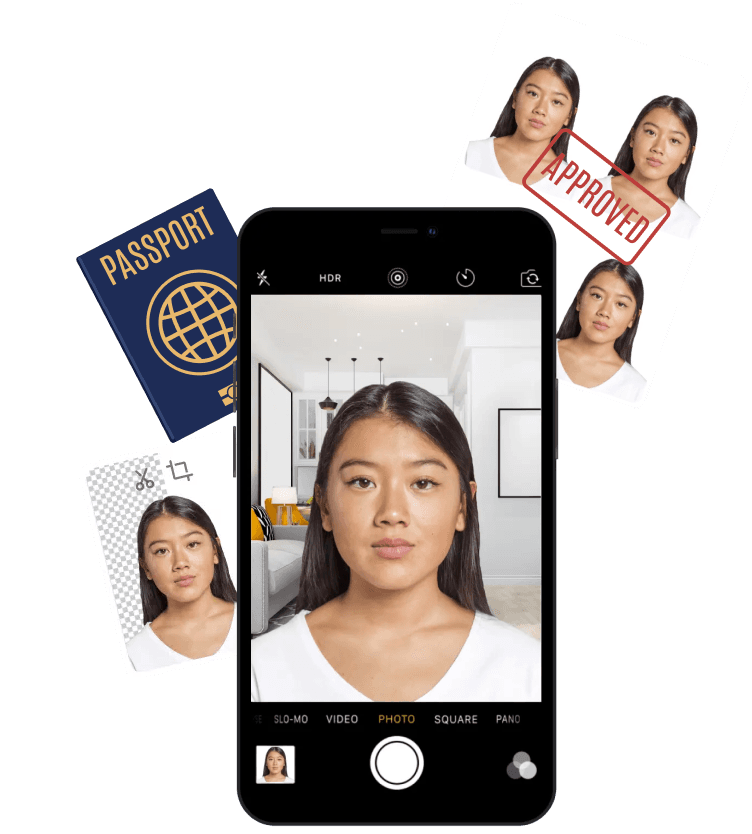 Snap2Pass app demonstration with passport and approved photos