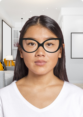 Non-compliant passport photo with glasses