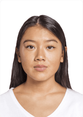 After: Compliant photo without glasses